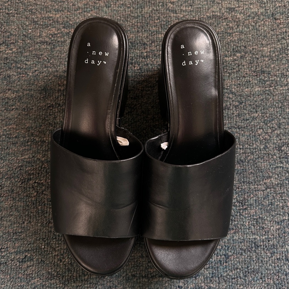 A New Day Womens Ricky Platform Heels with Memory Foam Insole Black size 6